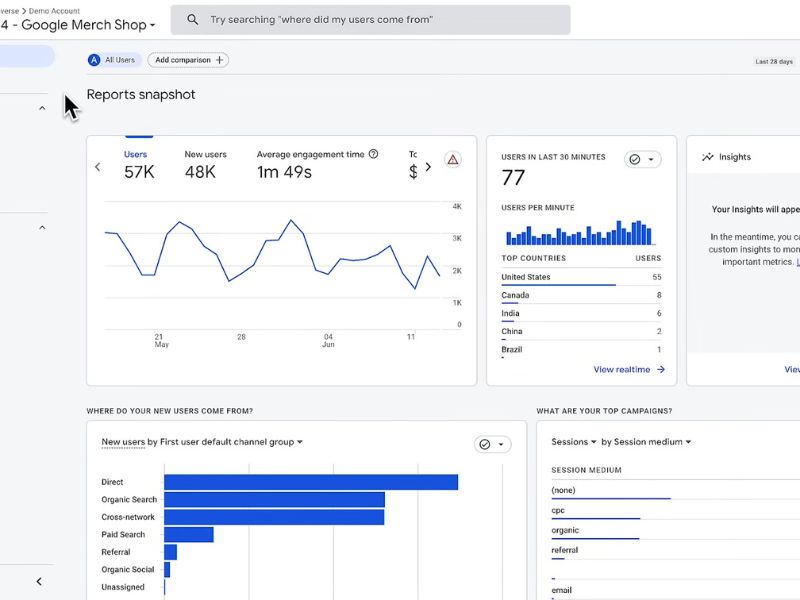 prikaz google analitike